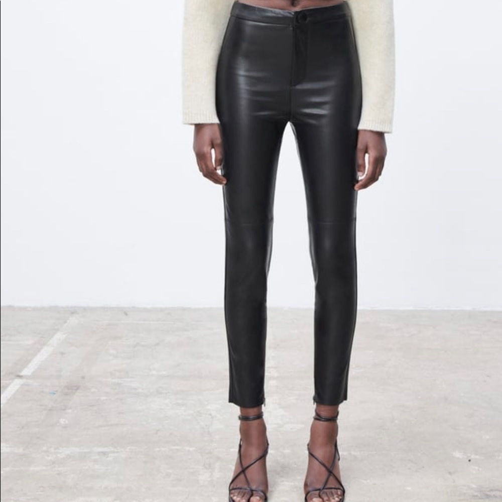 Zara Faux Leather Leggings - Picture 1 of 3